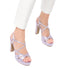Sandali gioiello lilla in raso da donna con tacco 11 cm e plateau Lora Ferres, Donna, SKU w042000808, Immagine 0
