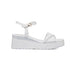 Sandali bianchi da donna con zeppa 7 cm Lora Ferres, Donna, SKU w043000700, Immagine 0