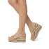 Sandali beige da donna con zeppa in corda 9 cm e strass Swish Jeans, Donna, SKU w043000702, Immagine 0