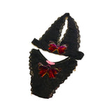 SALE Lingerie Gift - Victoria Black Lace & Velvet Butterflies Knickers