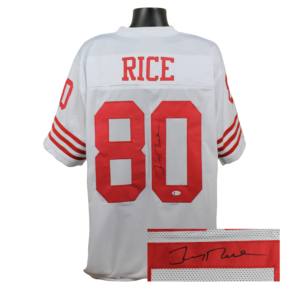 white jerry rice jersey