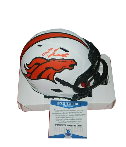 Jerry Jeudy Autographed Throwback Denver Broncos Mini Helmet –