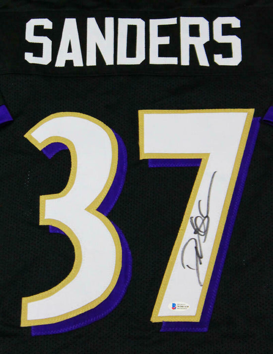 Deion Sanders Signed Baltimore Ravens Jersey (Beckett COA) Neon