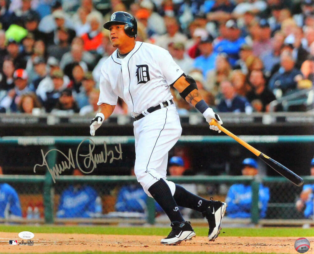 Miguel Cabrera Detroit Tigers Autographed 16x20 Post Bat HM Photo