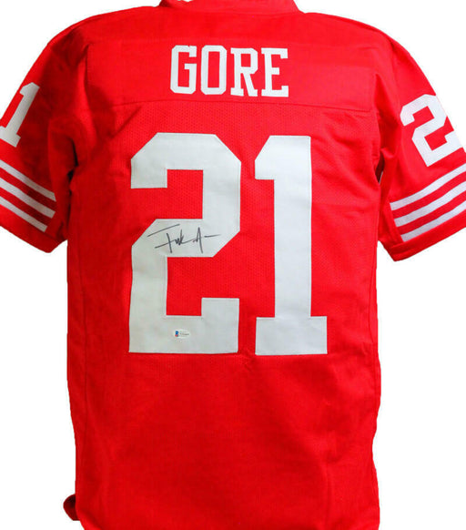 Frank Gore San Francisco 49ers Signed Red with Black & Gold Pro Style —  Ultimate Autographs