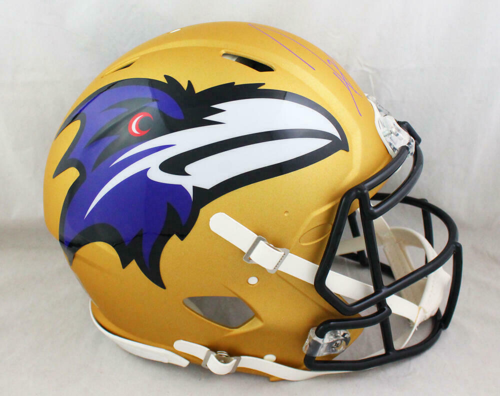 Ray Lewis Baltimore Ravens Signed F/S AMP Speed Authentic Helmet w