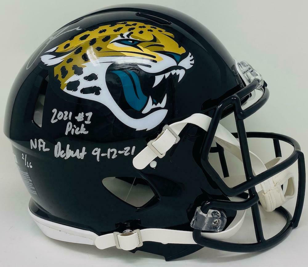 Trevor Lawrence Jacksonville Jaguars Signed '#1 Pick' Authentic Helmet —  Ultimate Autographs