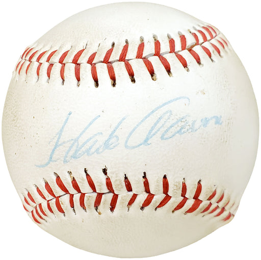 Hank Aaron Autographed Baseball With COA