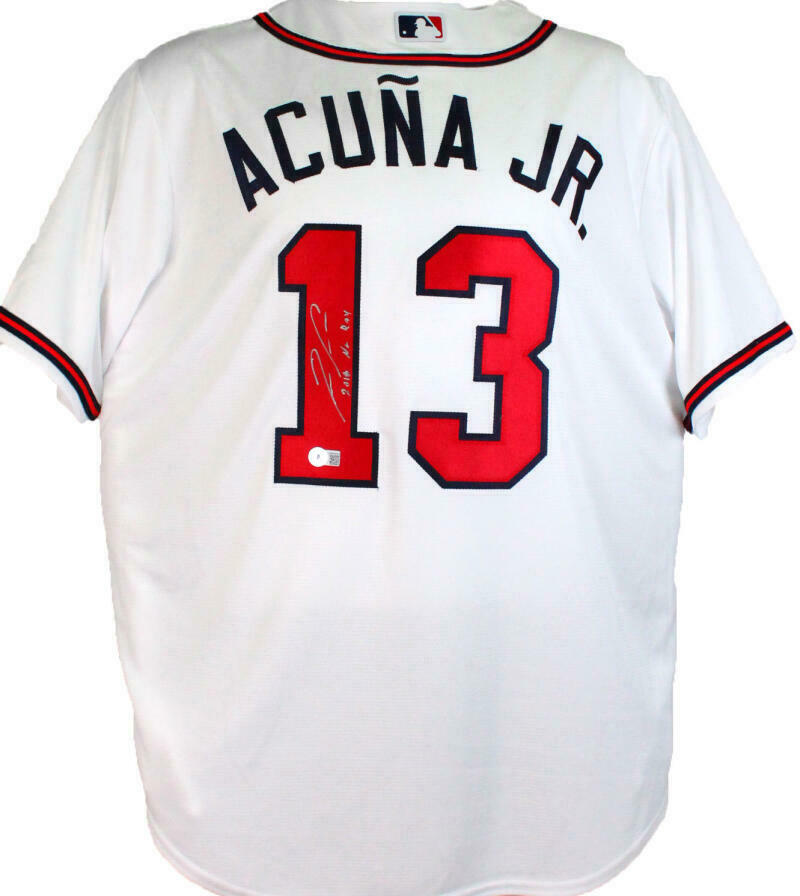 Atlanta Braves Ronald Acuna Jr. Autographed White Majestic