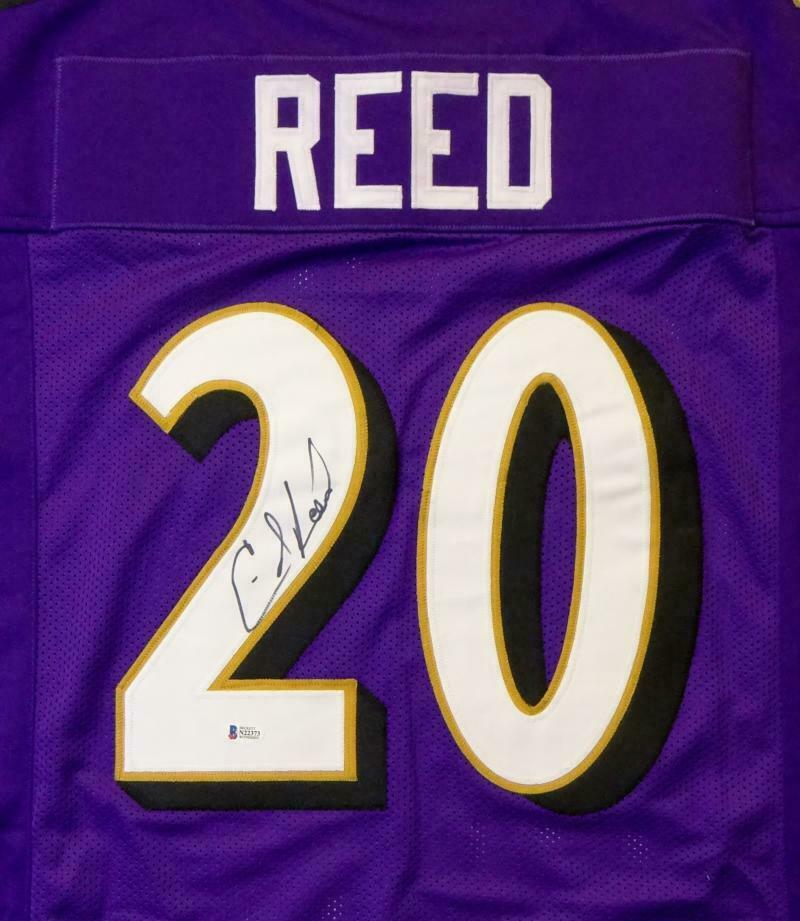 Ed Reed Baltimore Ravens Autographed 16 x 20 Interception vs. Texans  Photograph with HOF 19 Inscription