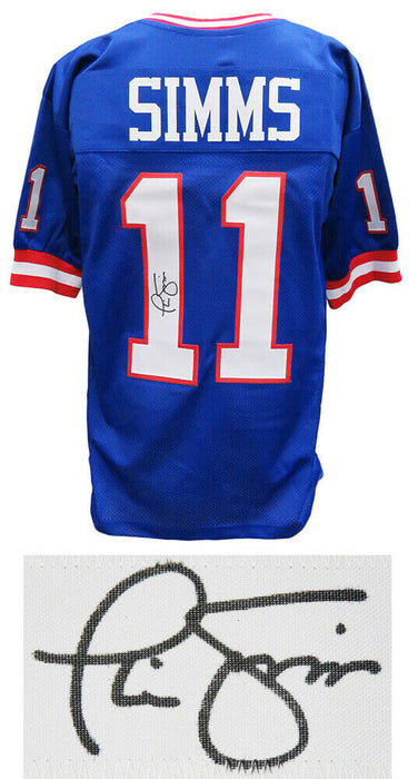 Phil Simms New York Giants Autographed Mitchell & Ness Blue Replica Jersey  with SB XXI MVP