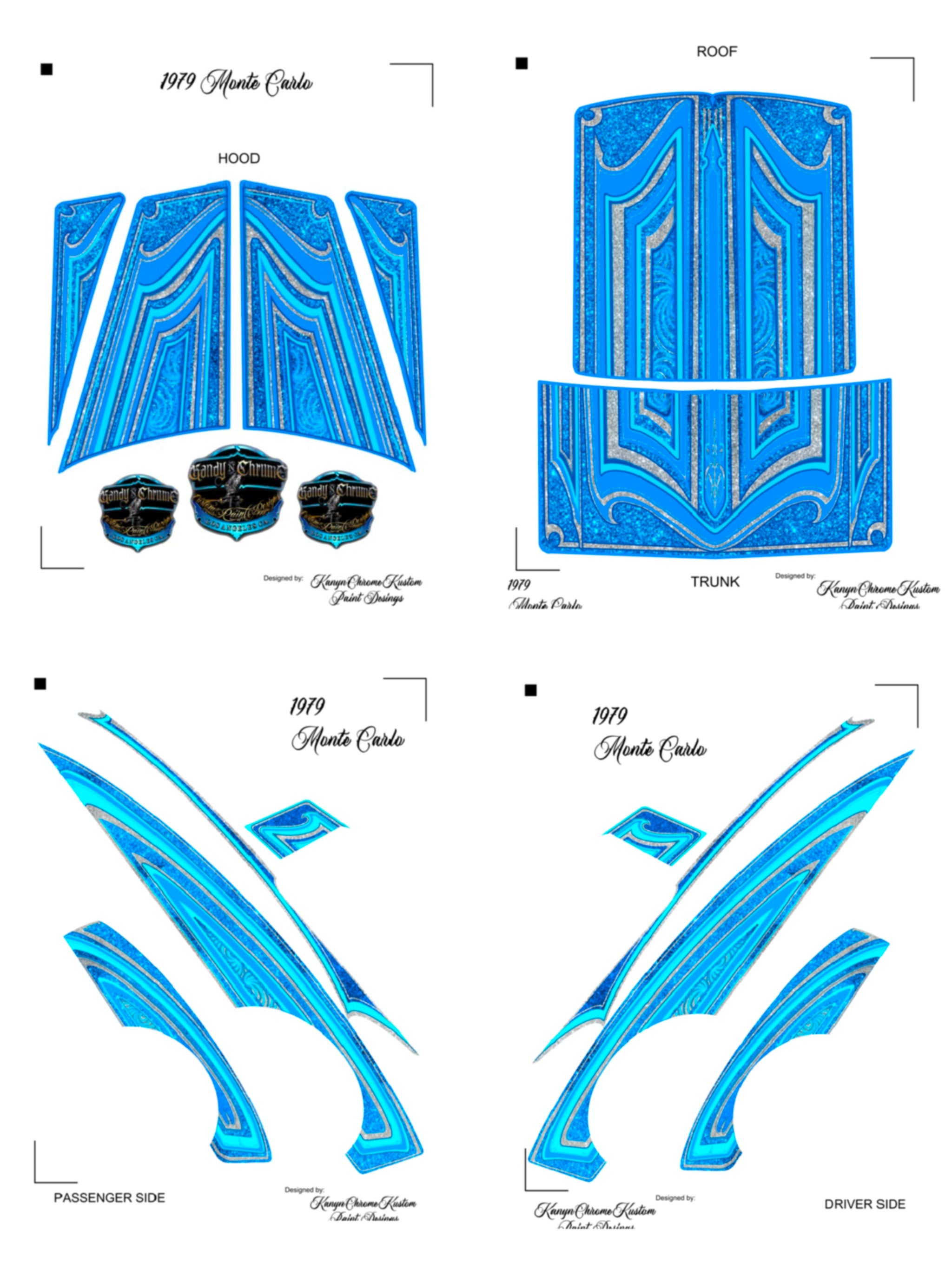 Monte Carlo kustom pattern sticker kit KANDY N CHROME STORE