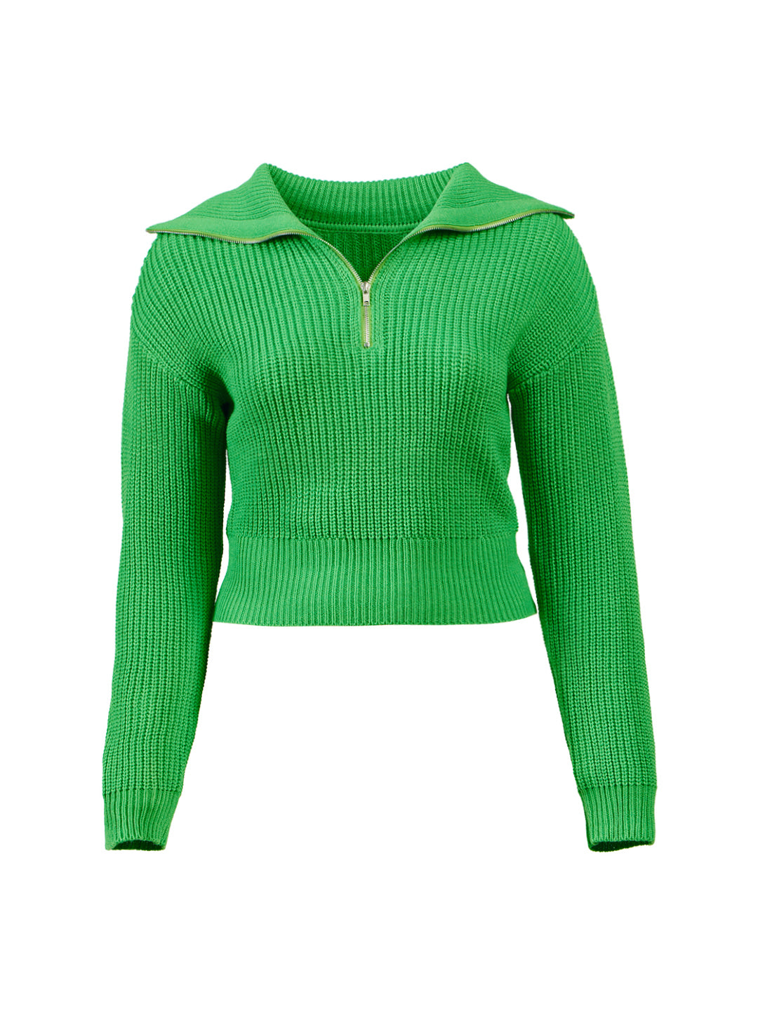 Sanctuary Clothing Zip Up Electric Green Sweater Haverdash