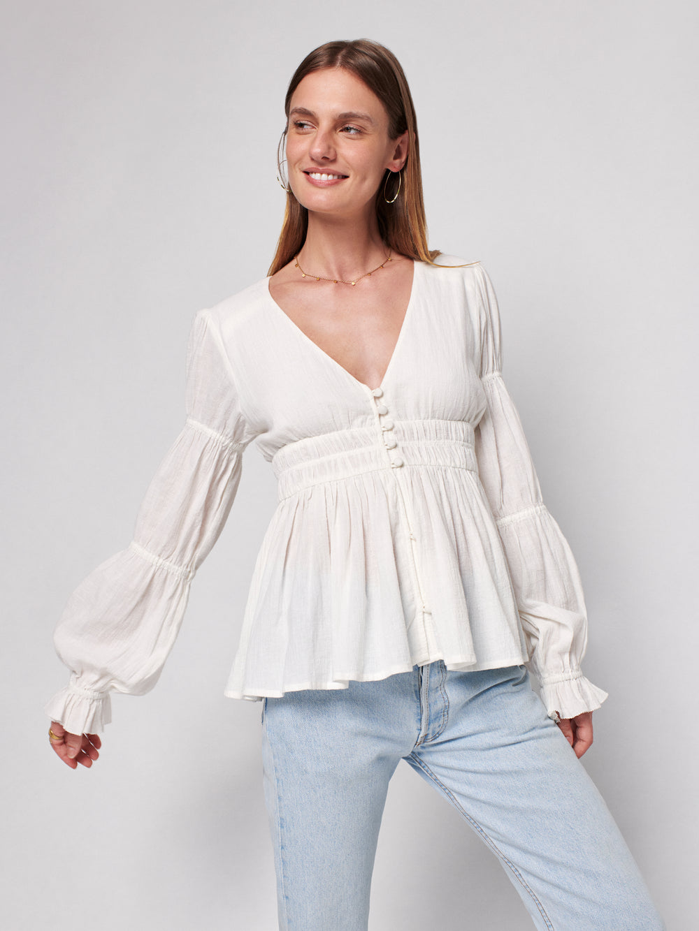 Faherty Brand | Colette Top in White | Haverdash