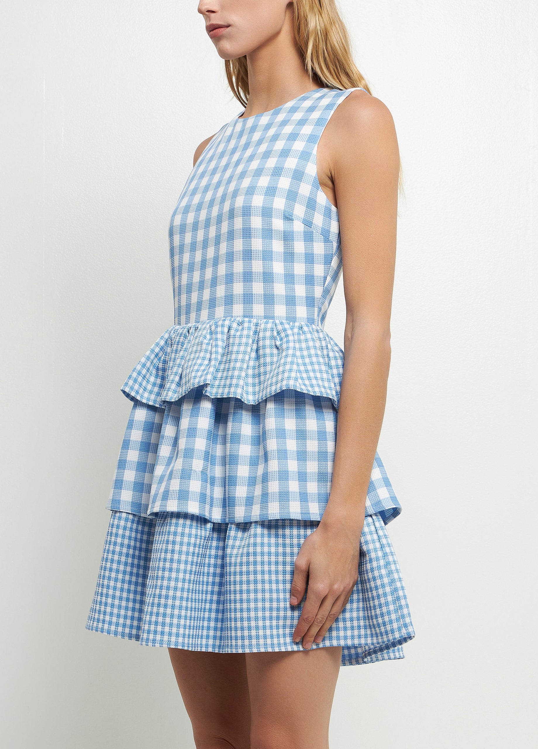 English Factory | Gingham Tiered Mini Dress | Haverdash