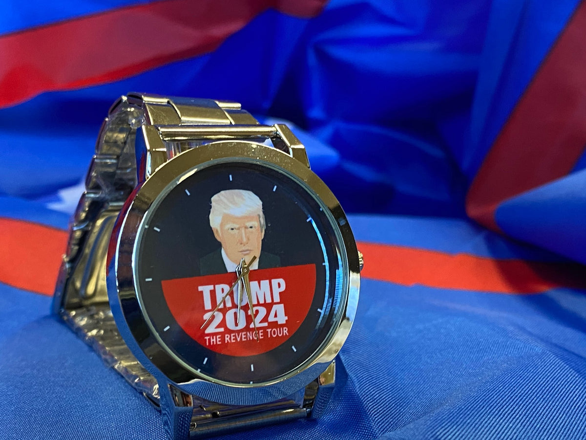 Trump 2024 "The Revenge Tour" Wrist Watch Navy Face Patriot Powered