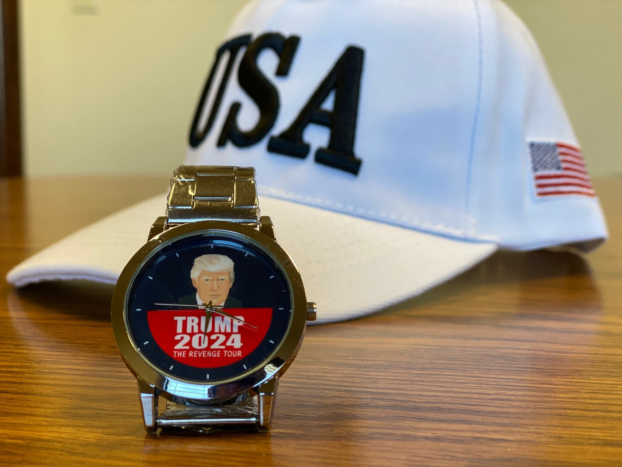 Trump 2024 "The Revenge Tour" Wrist Watch Navy Face Patriot Powered