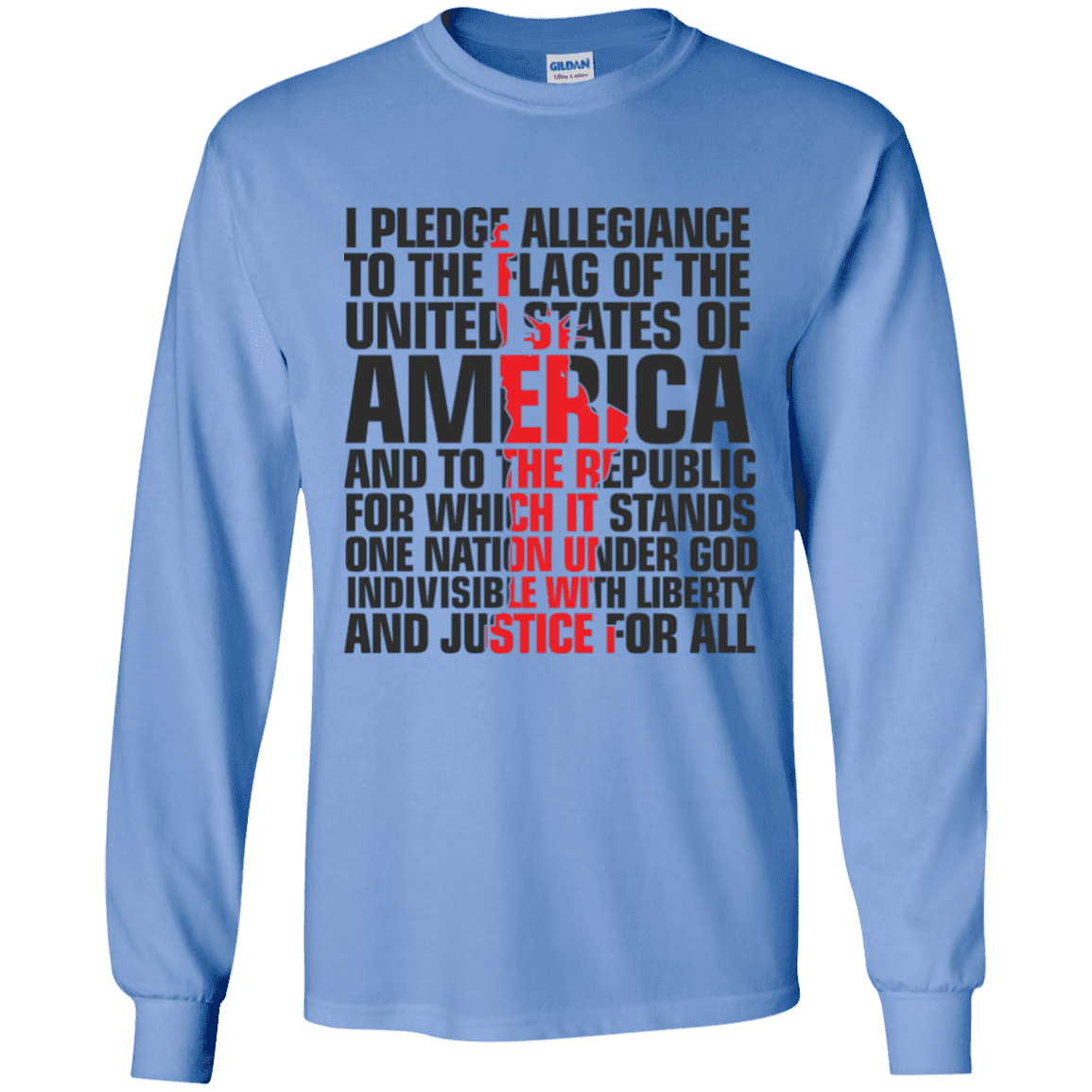 USA Pledge of Allegiance Patriotic Long Sleeve T-Shirt – Patriot ...