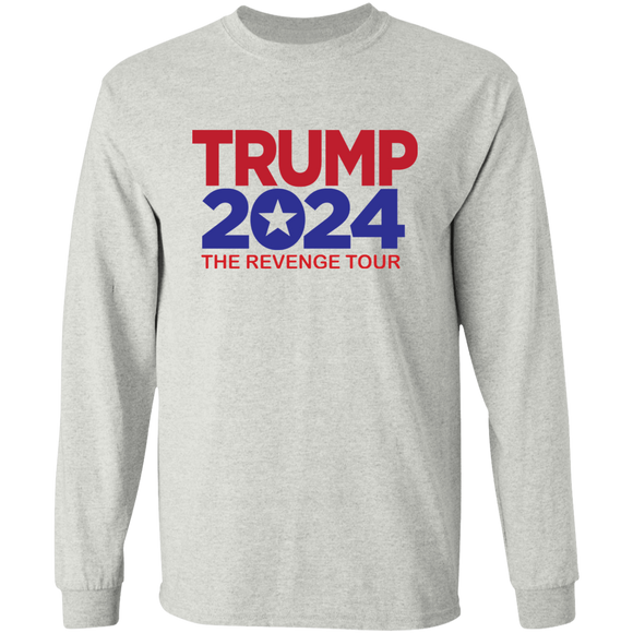 Trump 2024 "The Revenge Tour" LS Ultra Cotton TShirt Patriot Powered