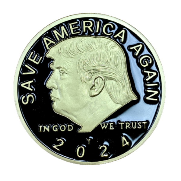 Trump 2024 "Save America Again" Gold Coin Patriot Powered Products