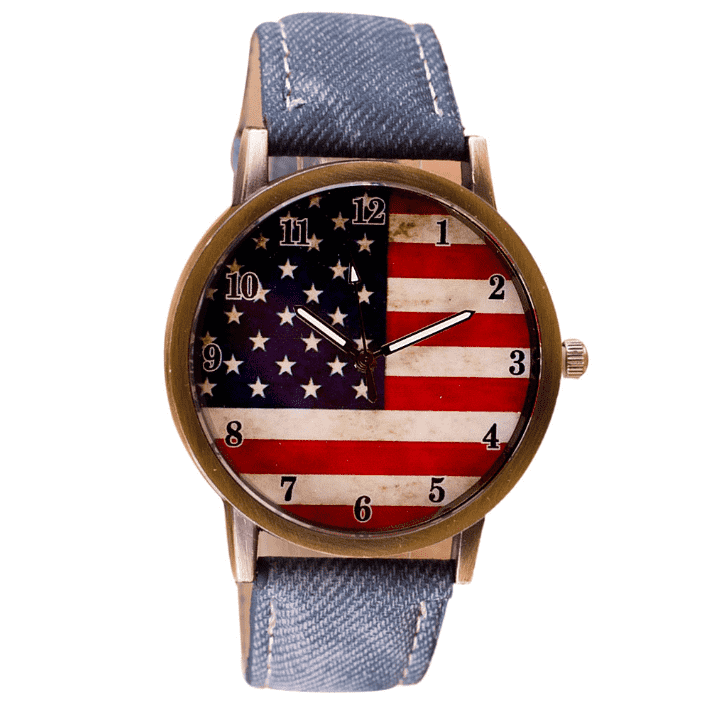 Patriotic American Watch with Blue Band – Patriot Powered Products
