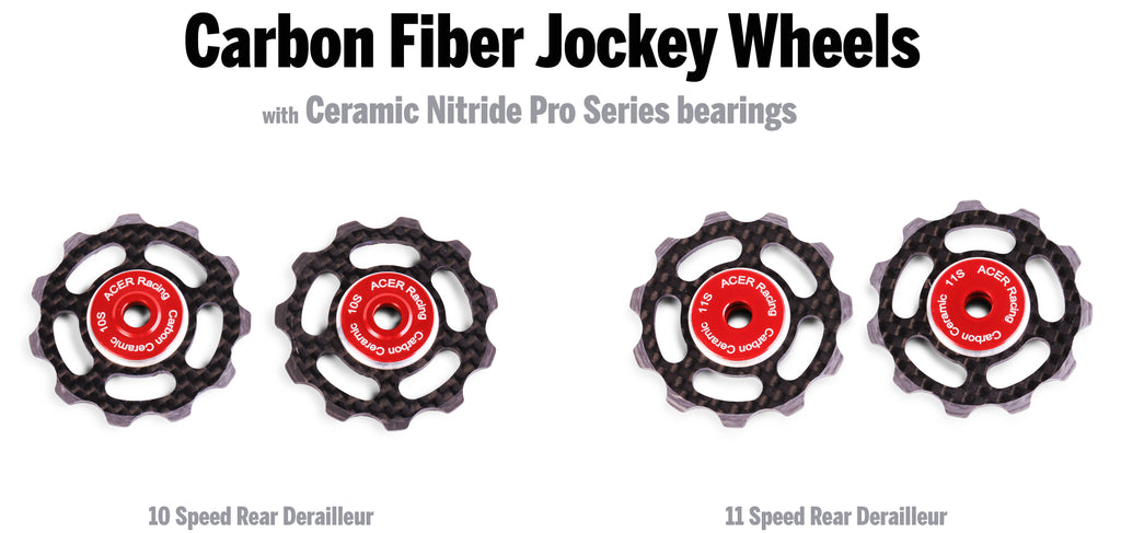 carbon fiber jockey wheels for cycling with ceramic bearings