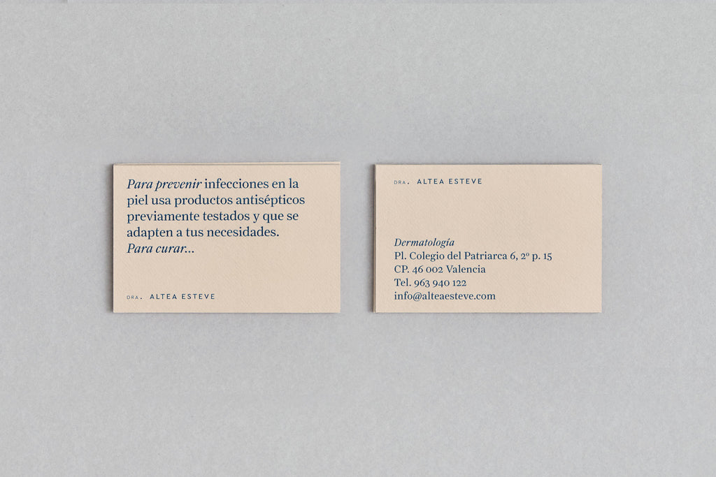 simple business card and stationery design for Altea Esteve 