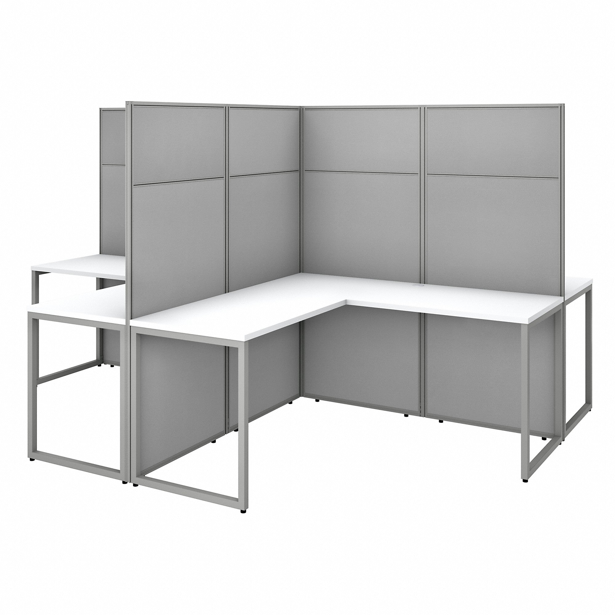 Bush Business Furniture Easy Office 60W 4 Person L Shaped Cubicle Desk –  LPS Office Interiors
