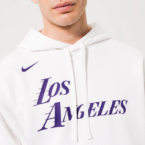 Nike NBA Los Angeles Lakers City Edition Men's Hoodie White DN4727 - boys  camo nike high tops sneakers shoes for women - 100