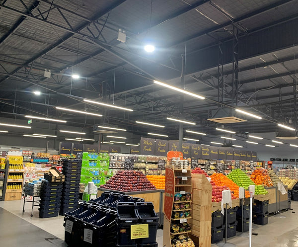 Linear lighting installed into fresh food market_Integrated Power