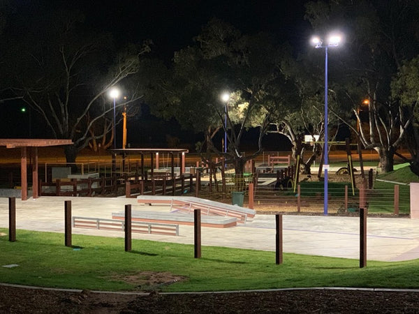 skate park with high powered LED floodlights