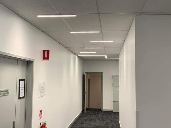 Tekbar-linear-office-hallway-installation