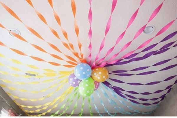 Rainbow Garland Streamer Backdrop, Birthday Decoration Ideas At Home