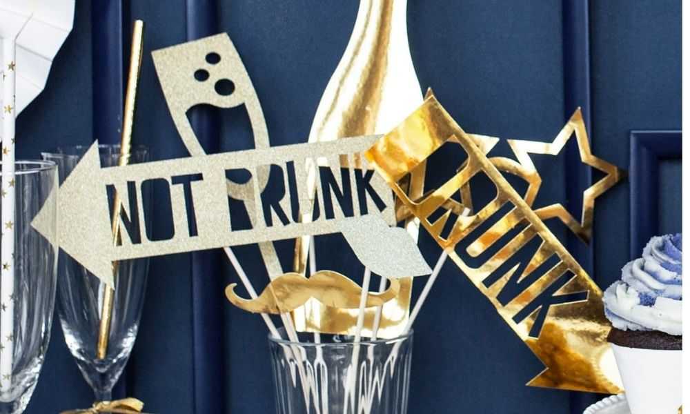 Lets Celebrate Gold Photo Props I New Year's Eve Party Supplies I My Dream Party Shop