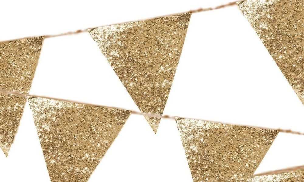 Luxe Gold Glitter Bunting I New Year's Eve Decorations I My Dream Party Shop