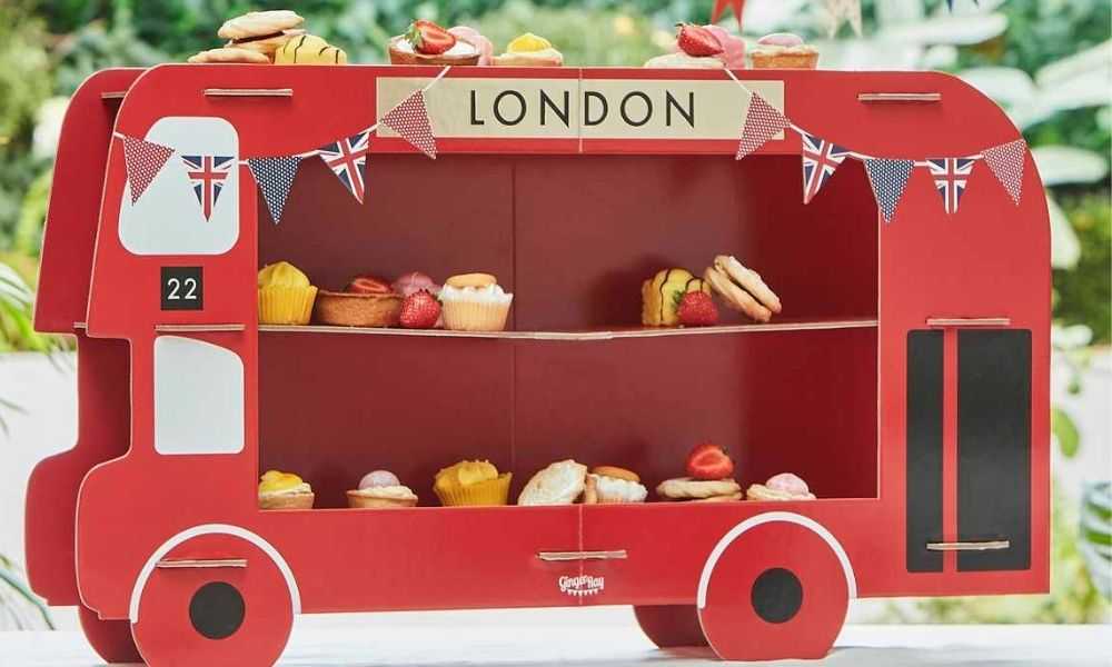 Red Double Decker Bus Cake Stand I Jubilee Party Tableware I My Dream Party Shop