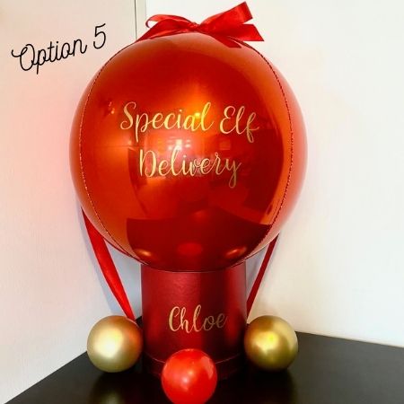 Red Orbz Elf Arrival Pop Up Balloon I Collection Ruislip I My Dream Party Shop