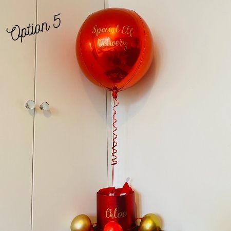 Elf Arrival Red Orbz Balloon and Hat Box I Elves Behaving Badly I My Dream Party Shop