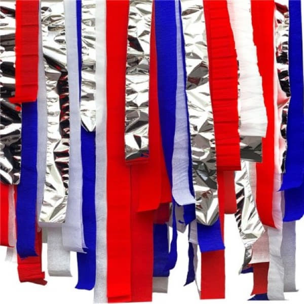 Red, White and Blue Crepe Streamer Decoration I King's Coronation Decorations I My Dream Party Shop UK