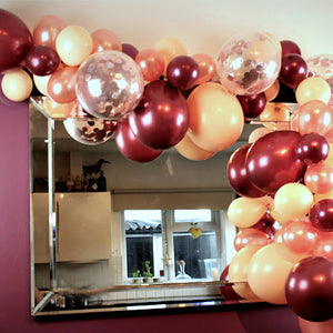 Blush Maroon And Rose Gold Balloon Garland Kit