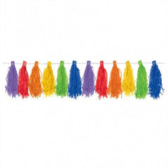 rainbow tassel garland