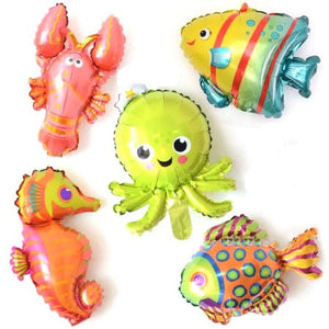 Sea Creatures Set Of 5 Foil Balloons