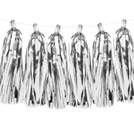 silver tassel garland