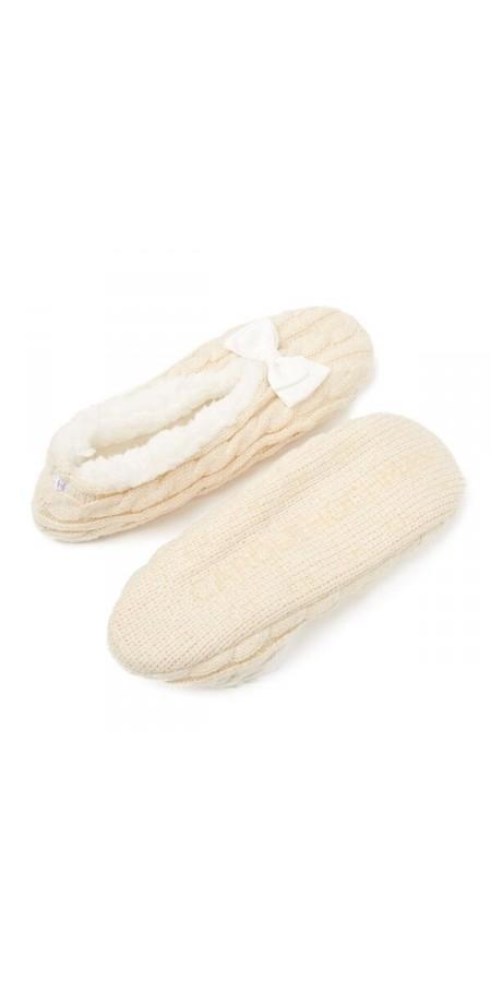 Sherpa Lined Slipper Sock - Ivory