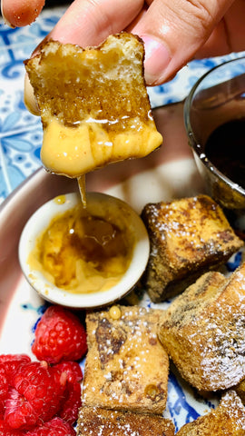 Thumb Bread maple french toast bites dripping with maple butter and maple sugar