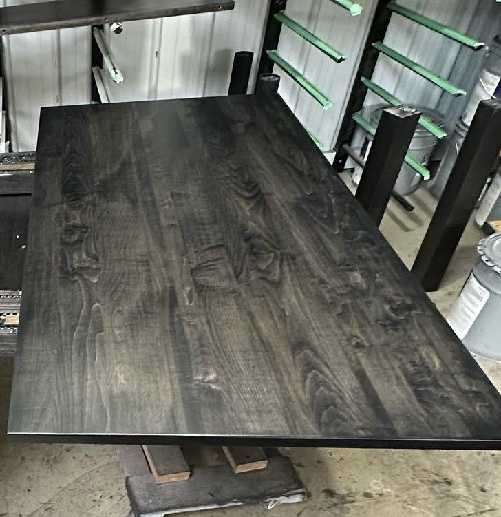 Black Wash Solid Pine Restaurant Table Tops