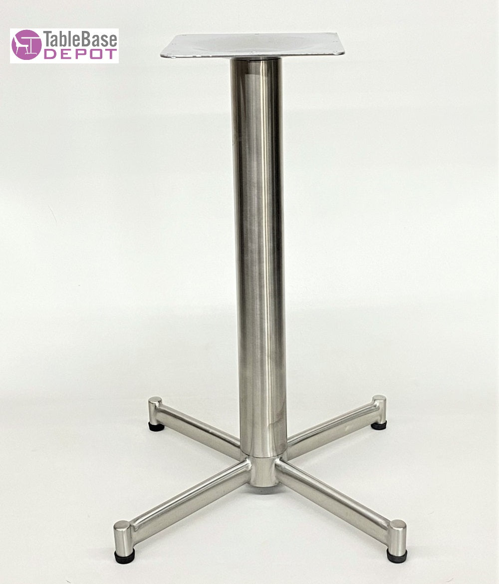 Brushed Steel Galvanized Outdoor Restaurant Cross Table Base