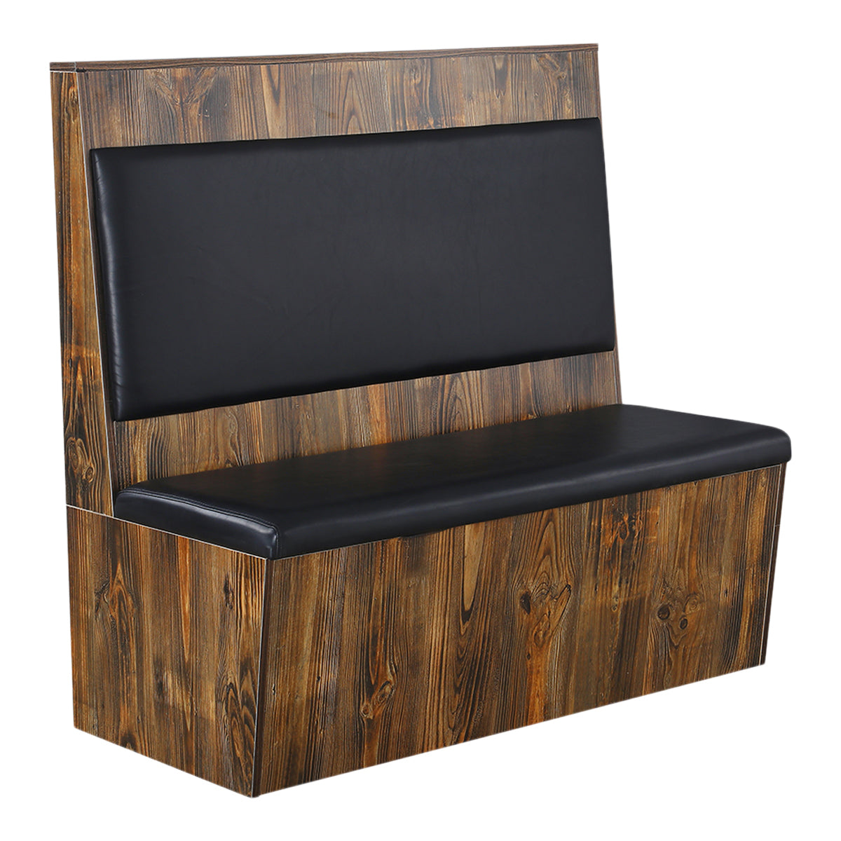Country Chic Melamine Single Booth with Comfortable Vinyl Seating