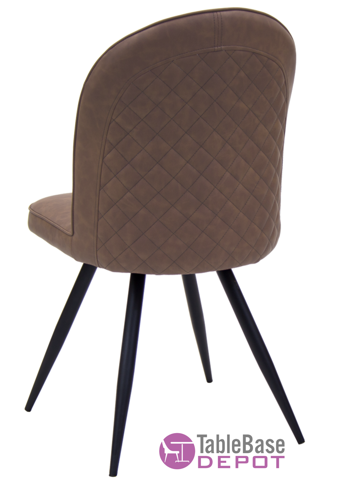 Margutta Fully Upholstered Leatherette Brown Restaurant Side Chair