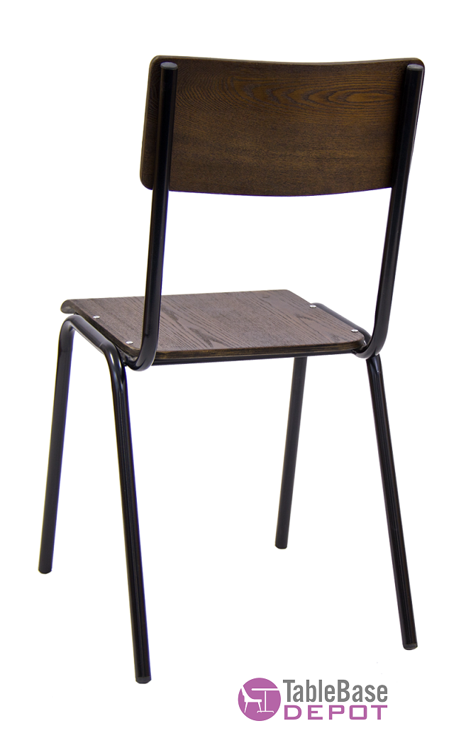 Prep School Vintage Restuarant Side Chair With Upscale Veneer Ply Seat and Back